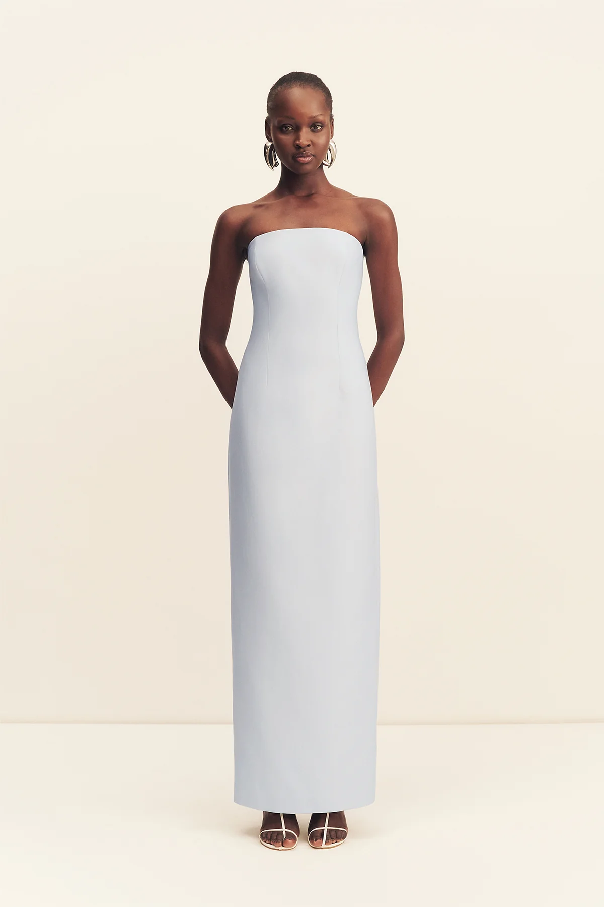 OTIS STRAPLESS PANELLED MAXI DRESS - SKY - Image 3