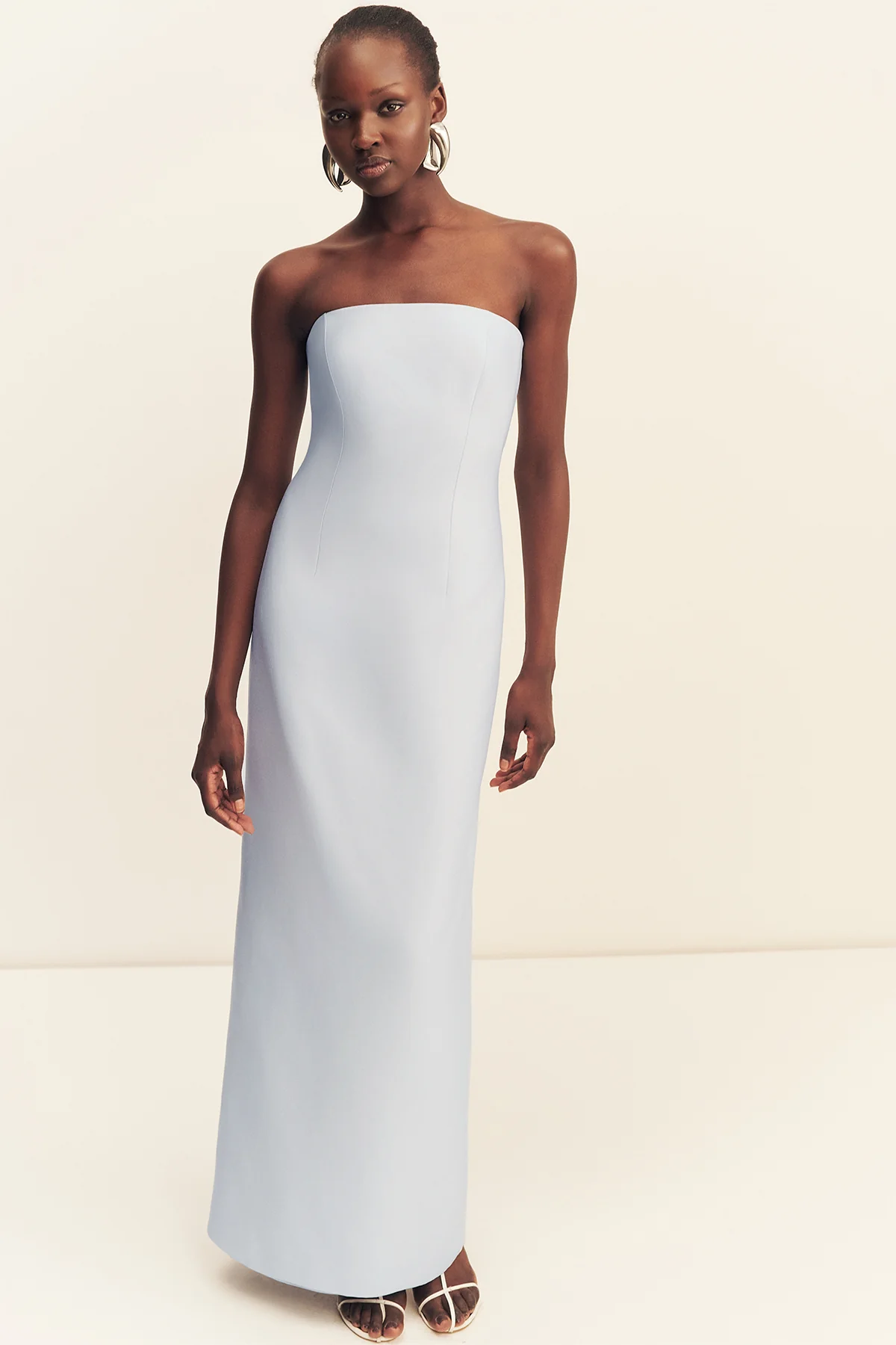 OTIS STRAPLESS PANELLED MAXI DRESS - SKY - Image 7