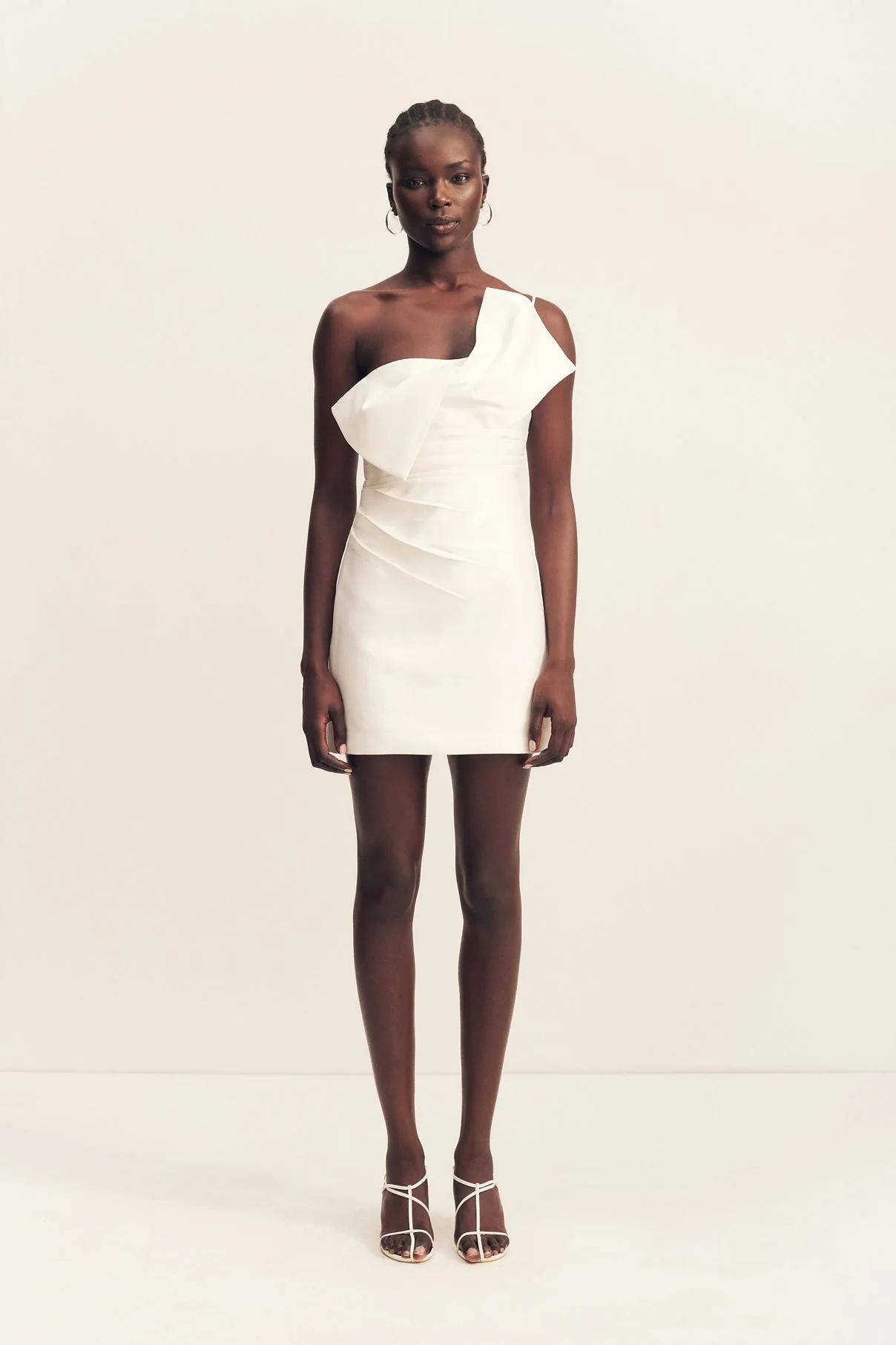 OTIS TWIST KNOT MINI DRESS - IVORY