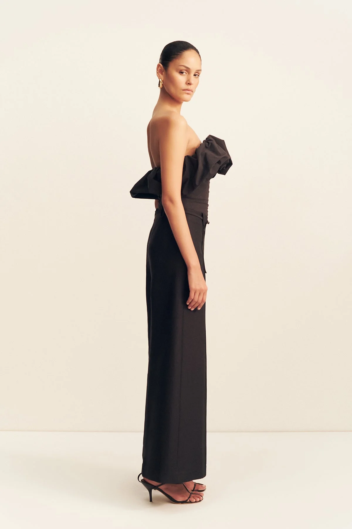 OTIS WIDE LEG BELTED PANT - BLACK - Image 4