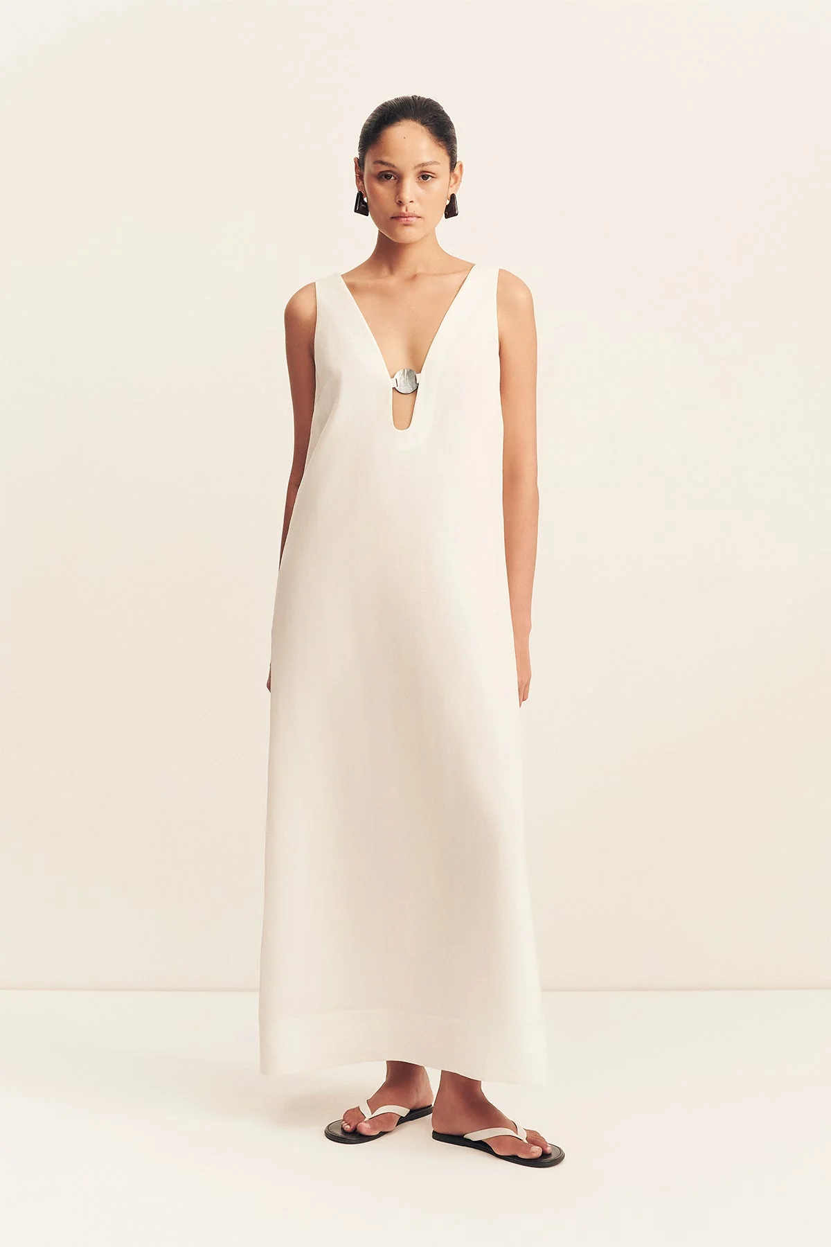PALOMA PLUNGED MAXI DRESS - IVORY