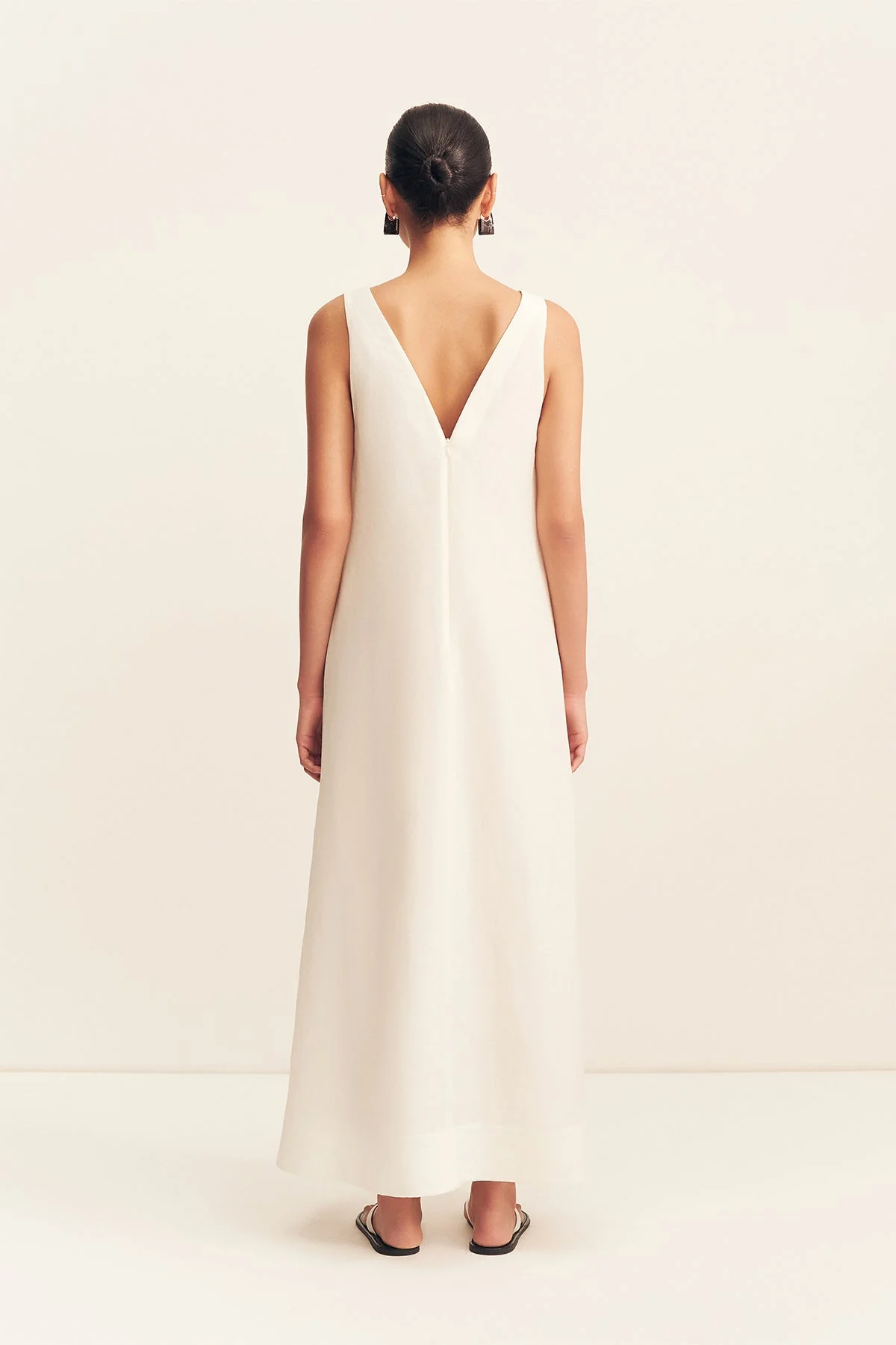 PALOMA PLUNGED MAXI DRESS - IVORY - Image 5