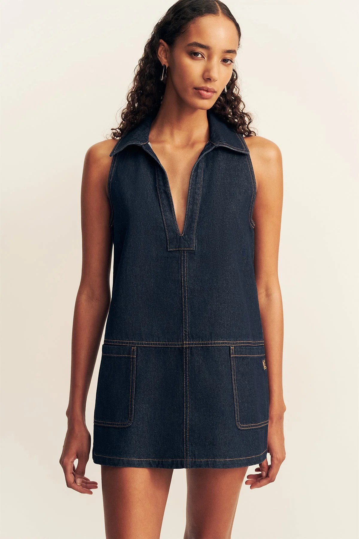 RITA COLLARED SHIFT MINI DRESS - Image 2