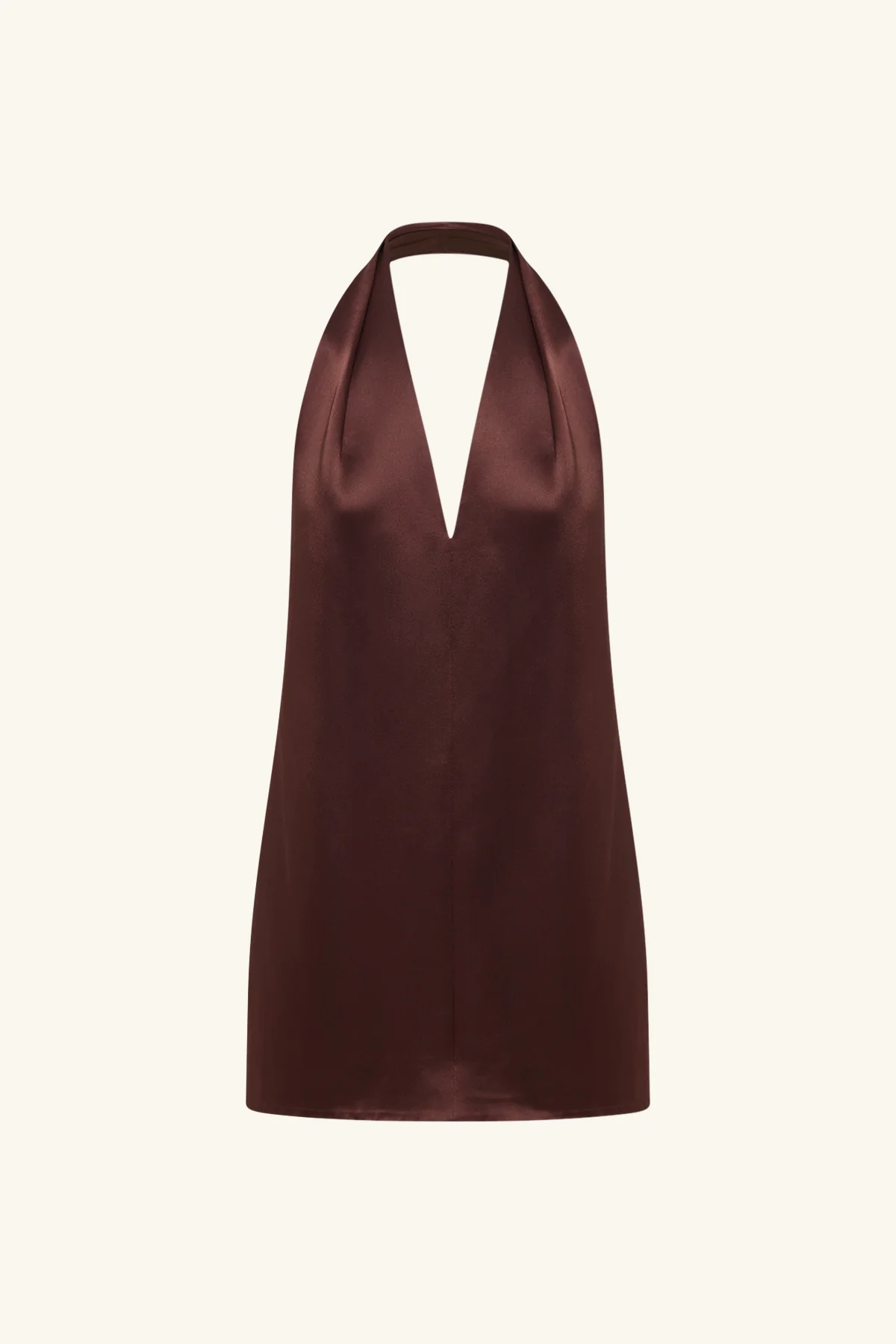 SAVANNA HALTER NECK MINI DRESS - COFFEE - Image 7