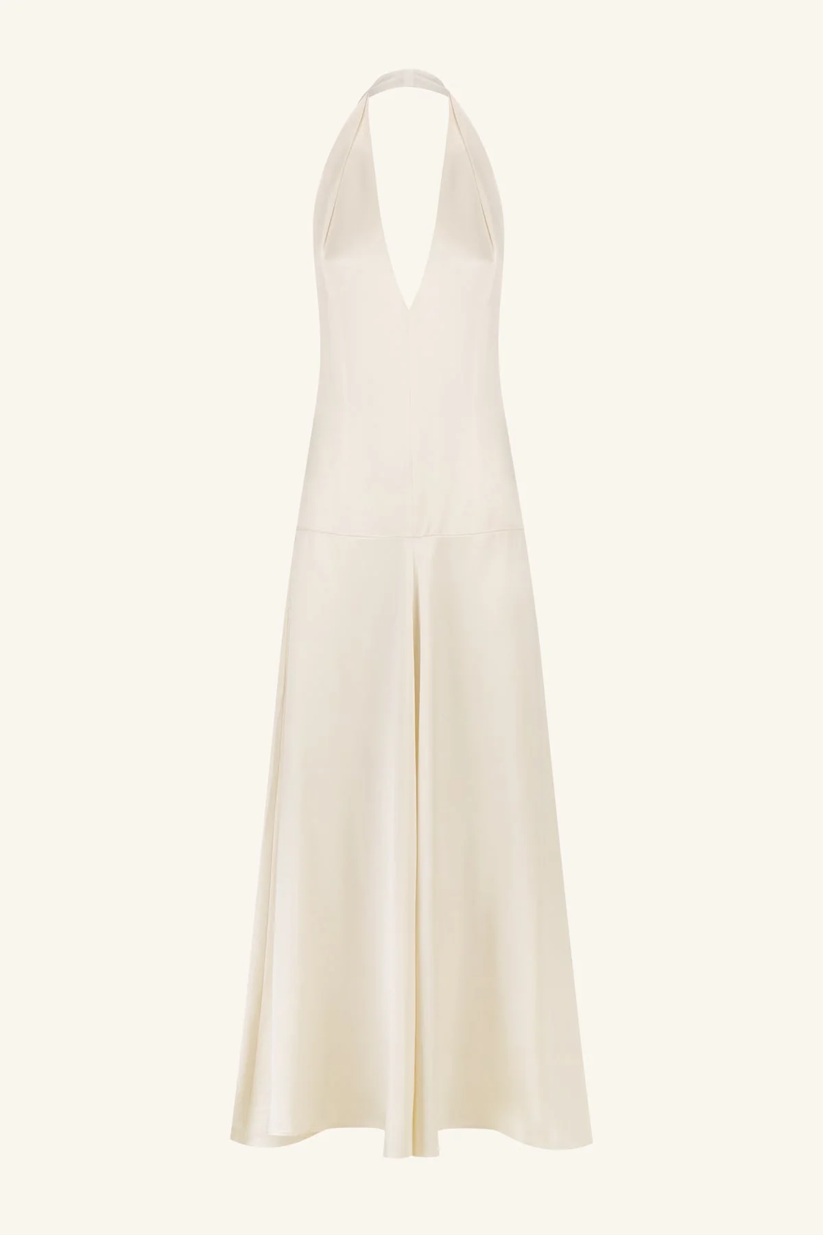 SAVANNA HALTER OPEN BACK MAXI DRESS - PEARL - Image 8