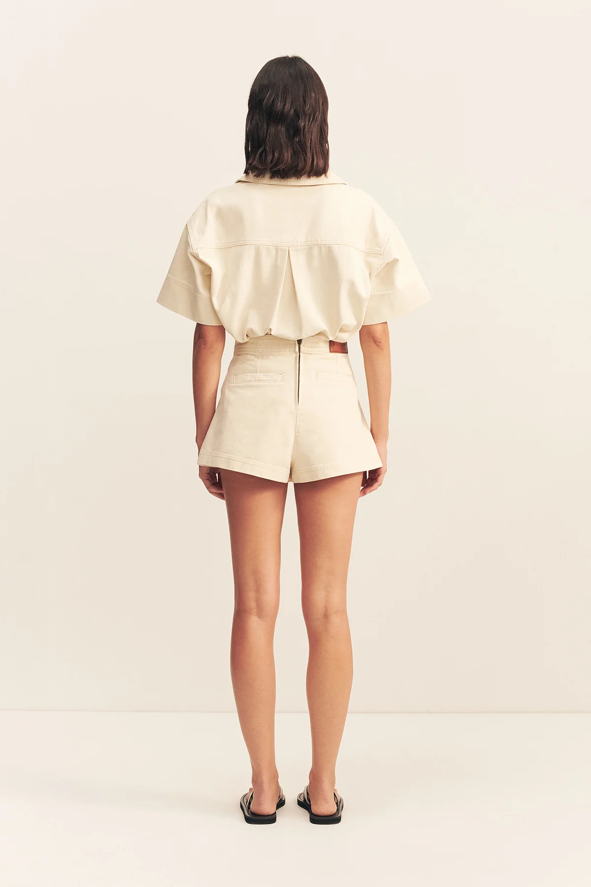 SIERRA WRAP DETAIL SKORT - CREAM - Image 4