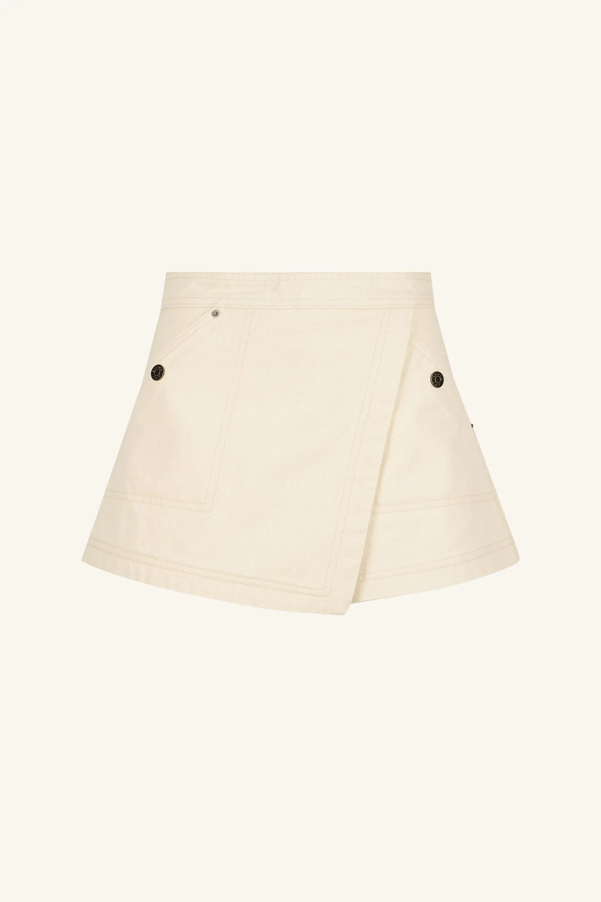 SIERRA WRAP DETAIL SKORT - CREAM - Image 6