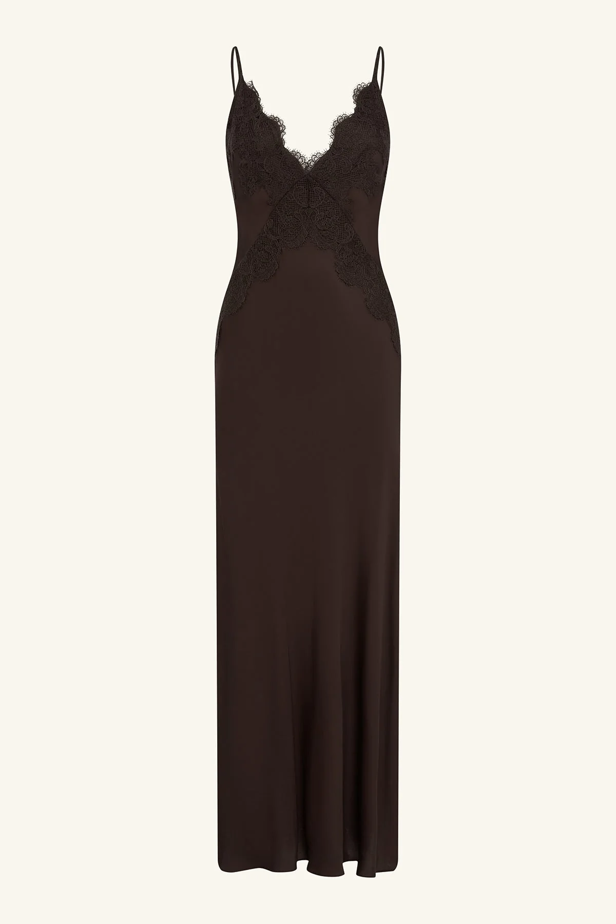 SIMONA LACE SLIP MAXI DRESS - ESPRESSO - Image 8