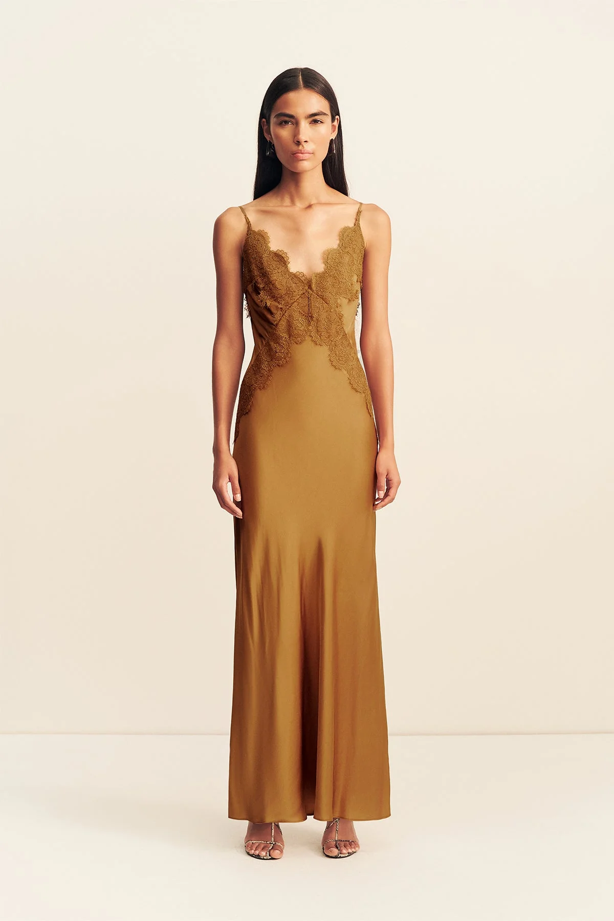 SIMONA LACE SLIP MAXI DRESS - MEDALLION