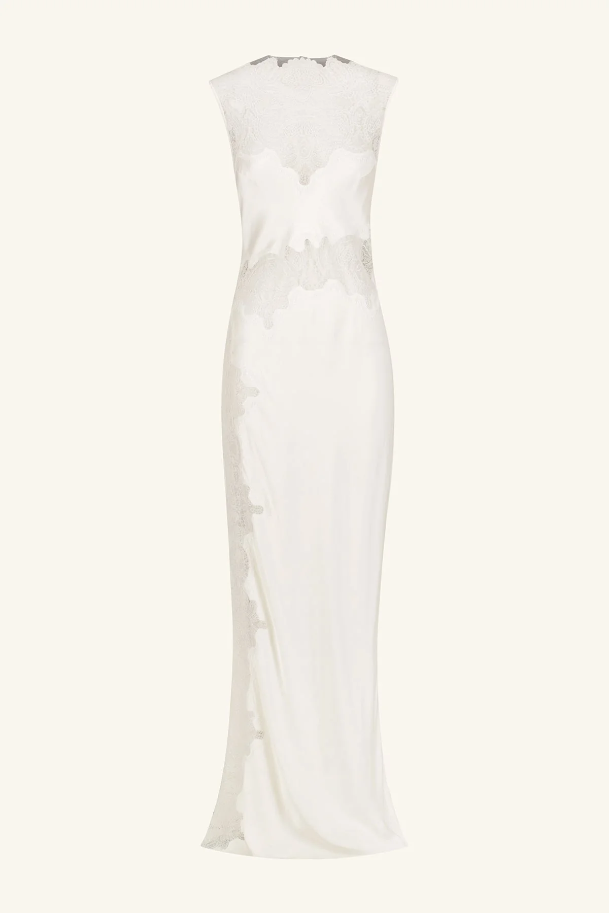 STRATUS SHEER LACE HIGH NECK MAXI DRESS - IVORY - Image 8