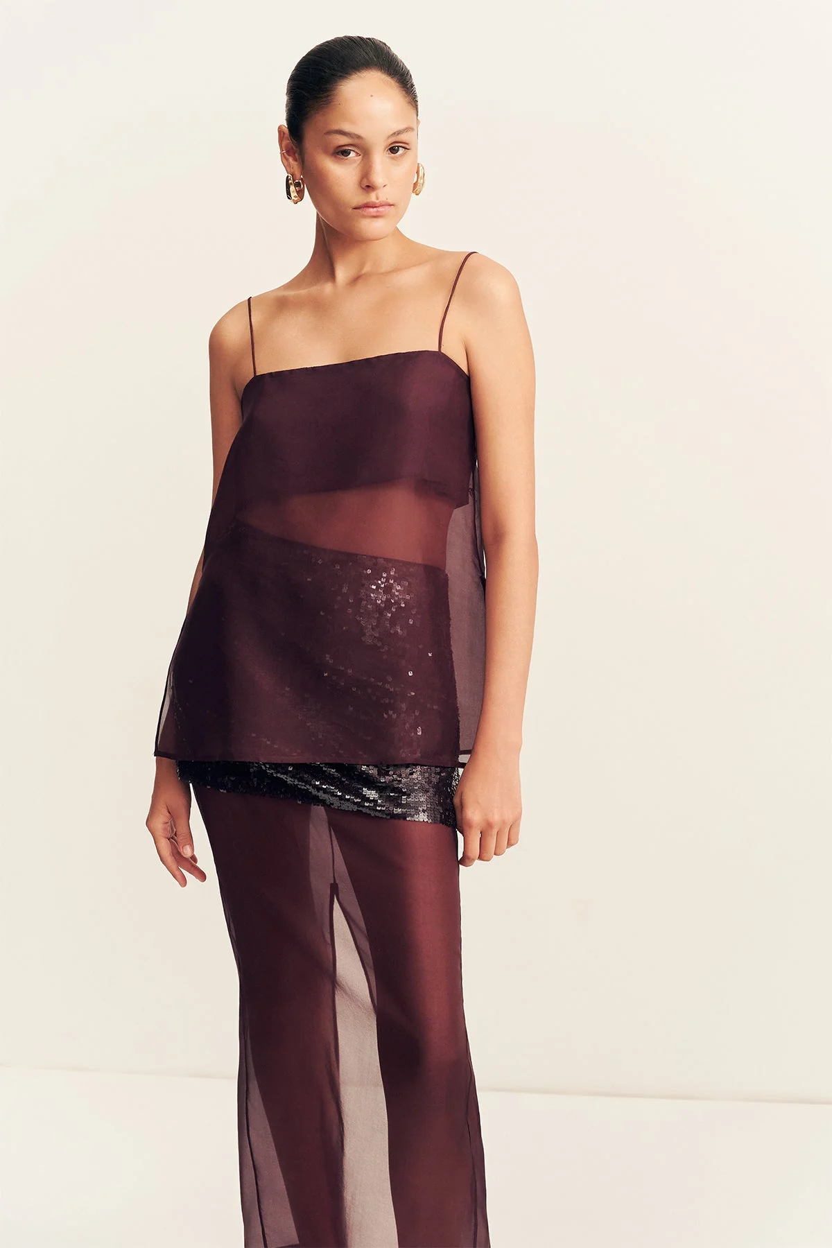 TIBBY SILK ORGANZA CAMI - PORT ROYALE - Image 2
