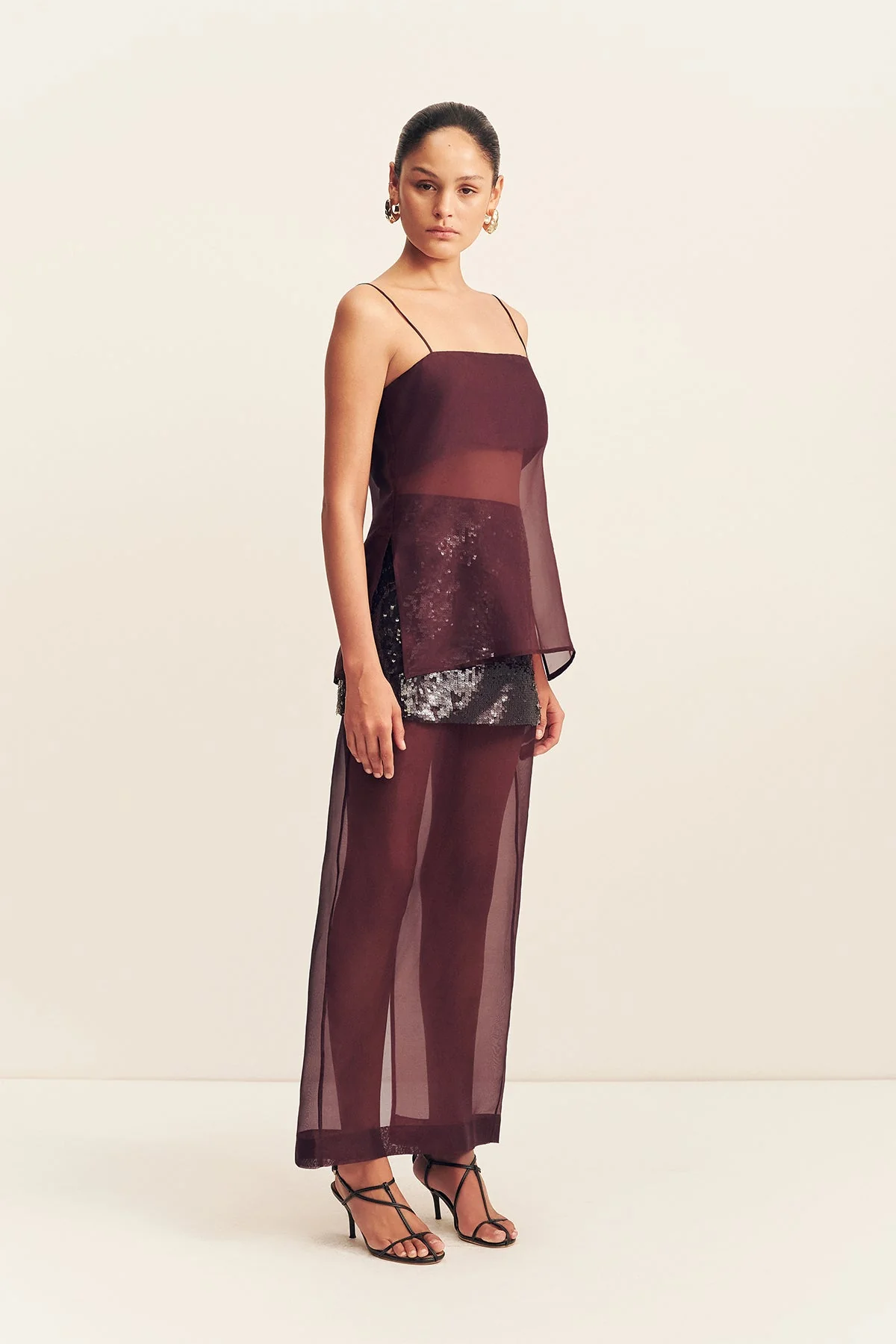 TIBBY SILK ORGANZA CAMI - PORT ROYALE - Image 3