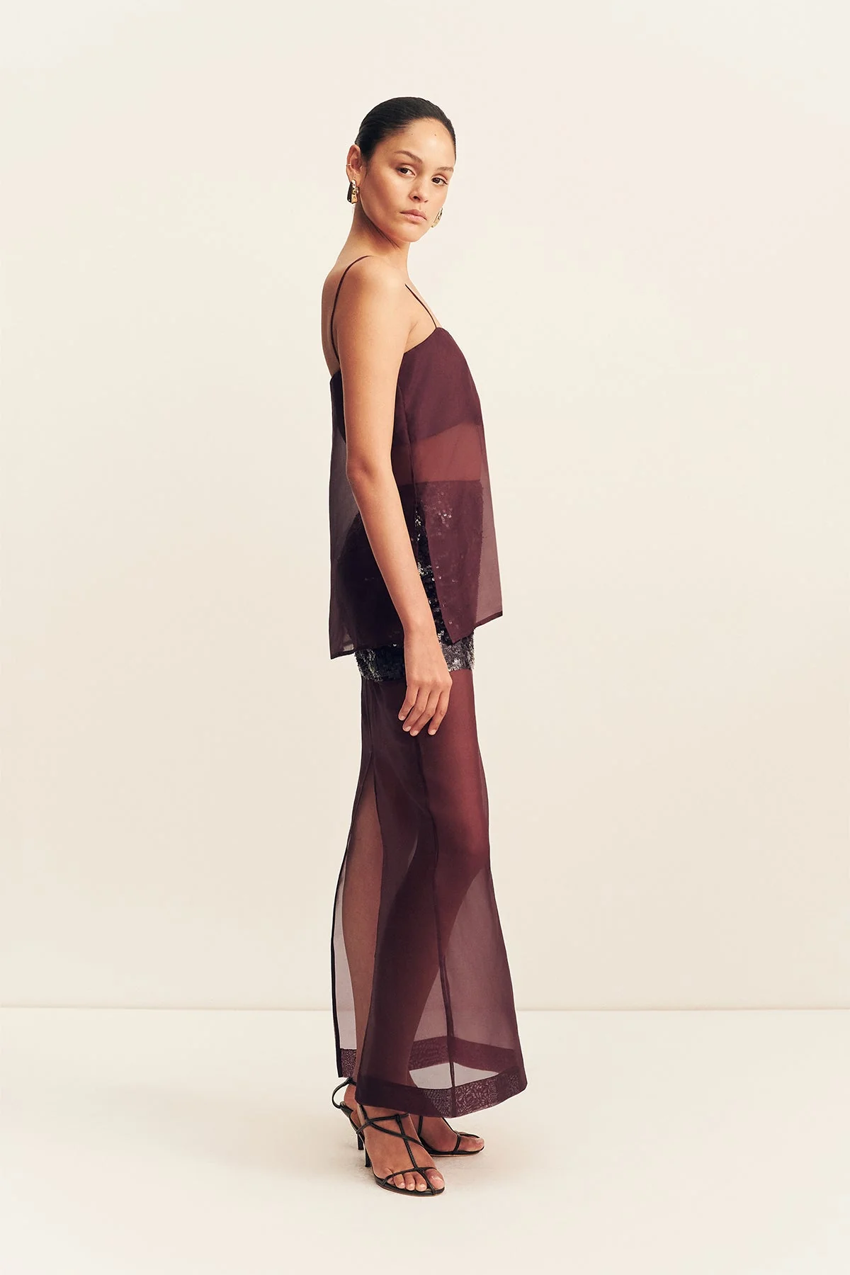 TIBBY SILK ORGANZA CAMI - PORT ROYALE - Image 4
