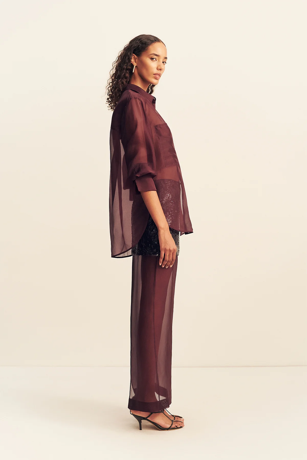 TIBBY SILK ORGANZA SHIRT - PORT ROYALE - Image 4