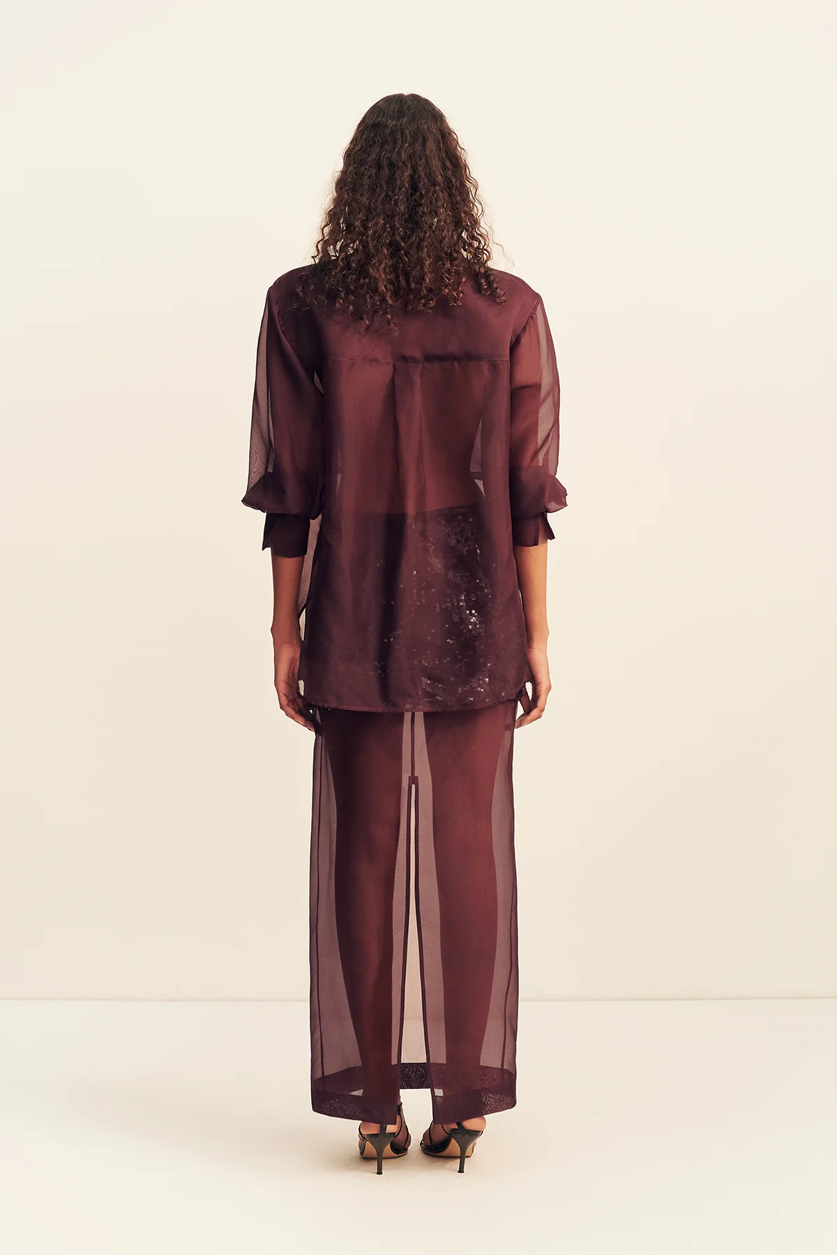 TIBBY SILK ORGANZA SHIRT - PORT ROYALE - Image 5