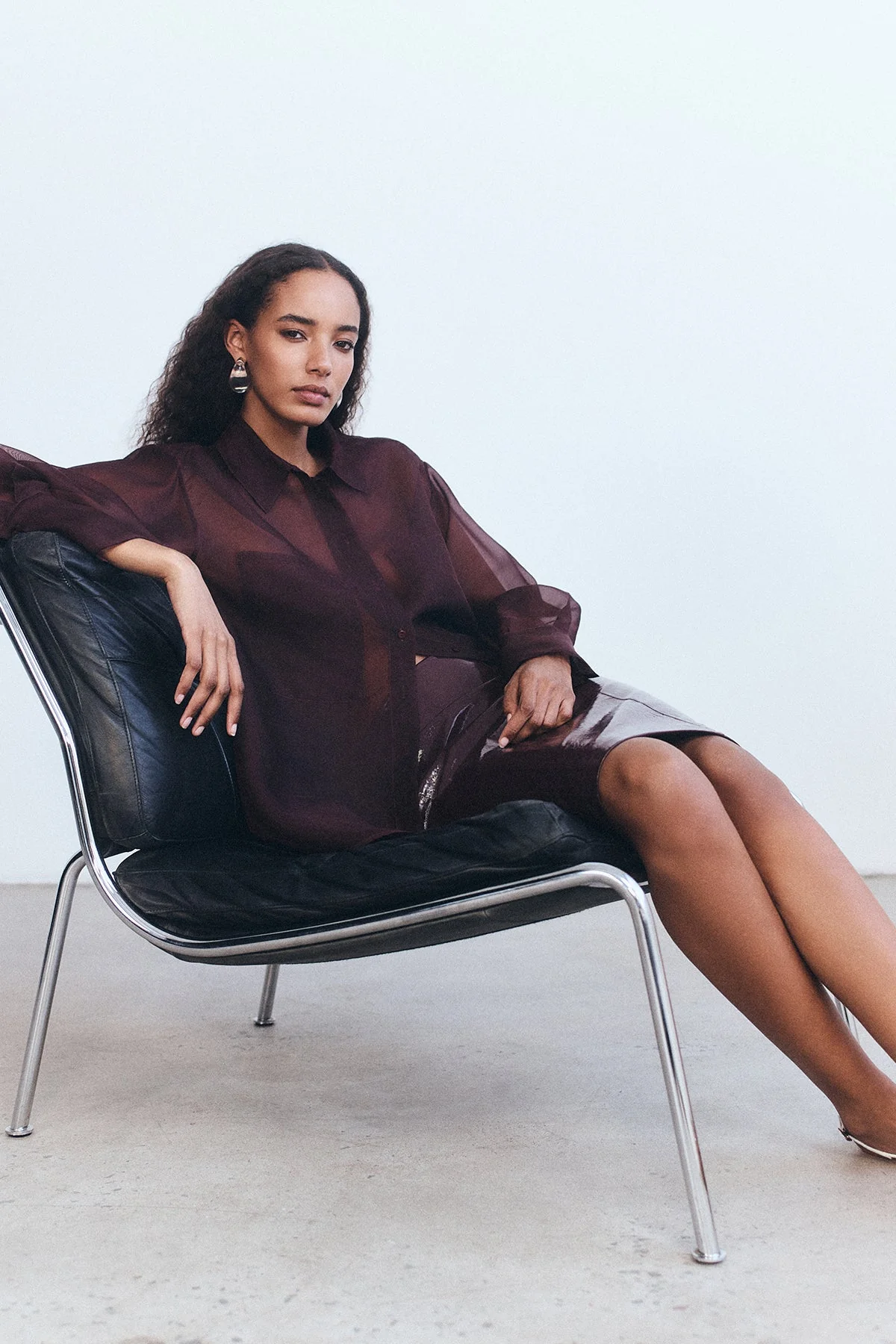 TIBBY SILK ORGANZA SHIRT - PORT ROYALE - Image 6
