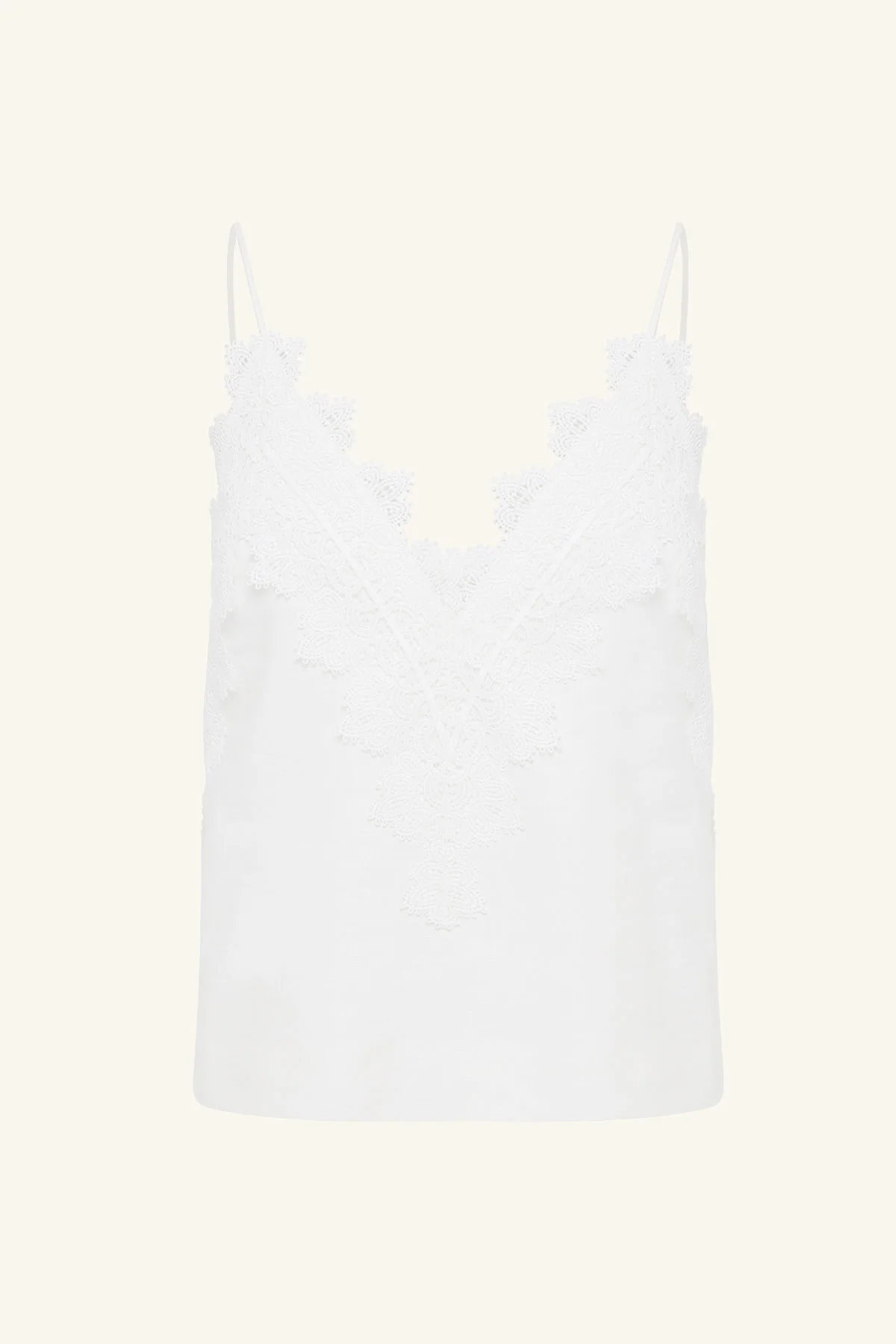 TOILE LINEN LACE CAMI - IVORY - Image 7